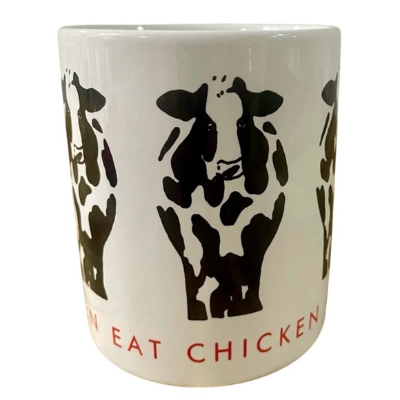Vintage Papel Eat Chicken Coffee Tea Mug Black and White Jersey Cows Farmhouse - Picture 3 of 7